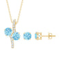 Aquamarine Bridal Jewelry Set with Diamond Accent
