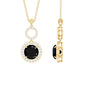 Classic 2 Carat Black Onyx Diamond Drop Necklace