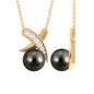 Tahitian Pearl and Diamond XO Necklace