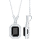 1.68 Carat Emerald Cut Lab Grown Black and White Diamond Vintage Necklace