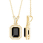 1.68 Carat Emerald Cut Lab Grown Black and White Diamond Vintage Necklace