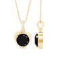 2 Carat Round Lab Created Black and White Diamond Solitaire Heart Necklace