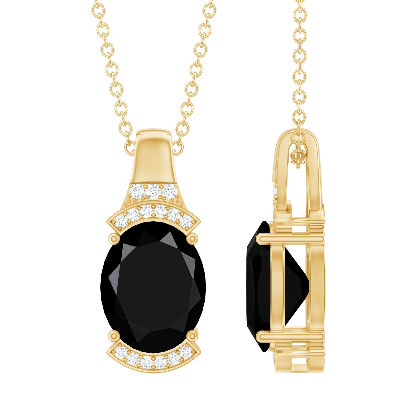 Certified 4.2 Carat Lab Grown Black and White Diamond Vintage Necklace