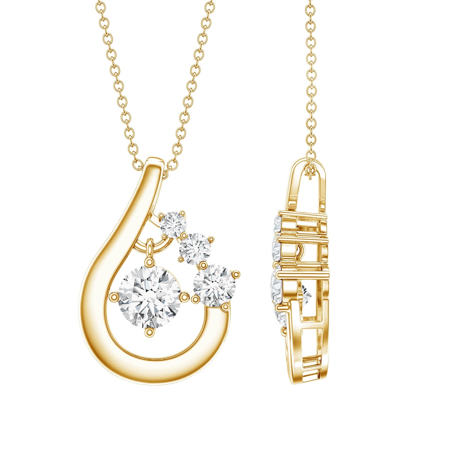 Certified Lab Grown Diamond Minimal Pendant Necklace