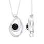 Certified Lab Grown Black and White Diamond Teardrop Necklace