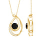 Certified Lab Grown Black and White Diamond Teardrop Necklace