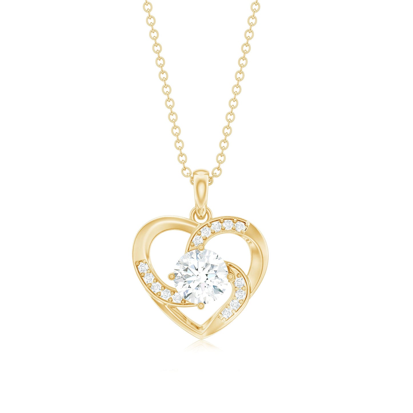 Certified Lab Grown Diamond Solitaire Heart Pendant