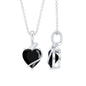 2.4 Carat Heart Lab Grown Black and White Diamond Solitaire Necklace