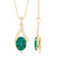 Certified Lab Grown Emerald Pendant Necklace with Diamond Accent