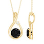 Womens Lab Grown Black and White Diamond Solitaire Star Drop Necklace