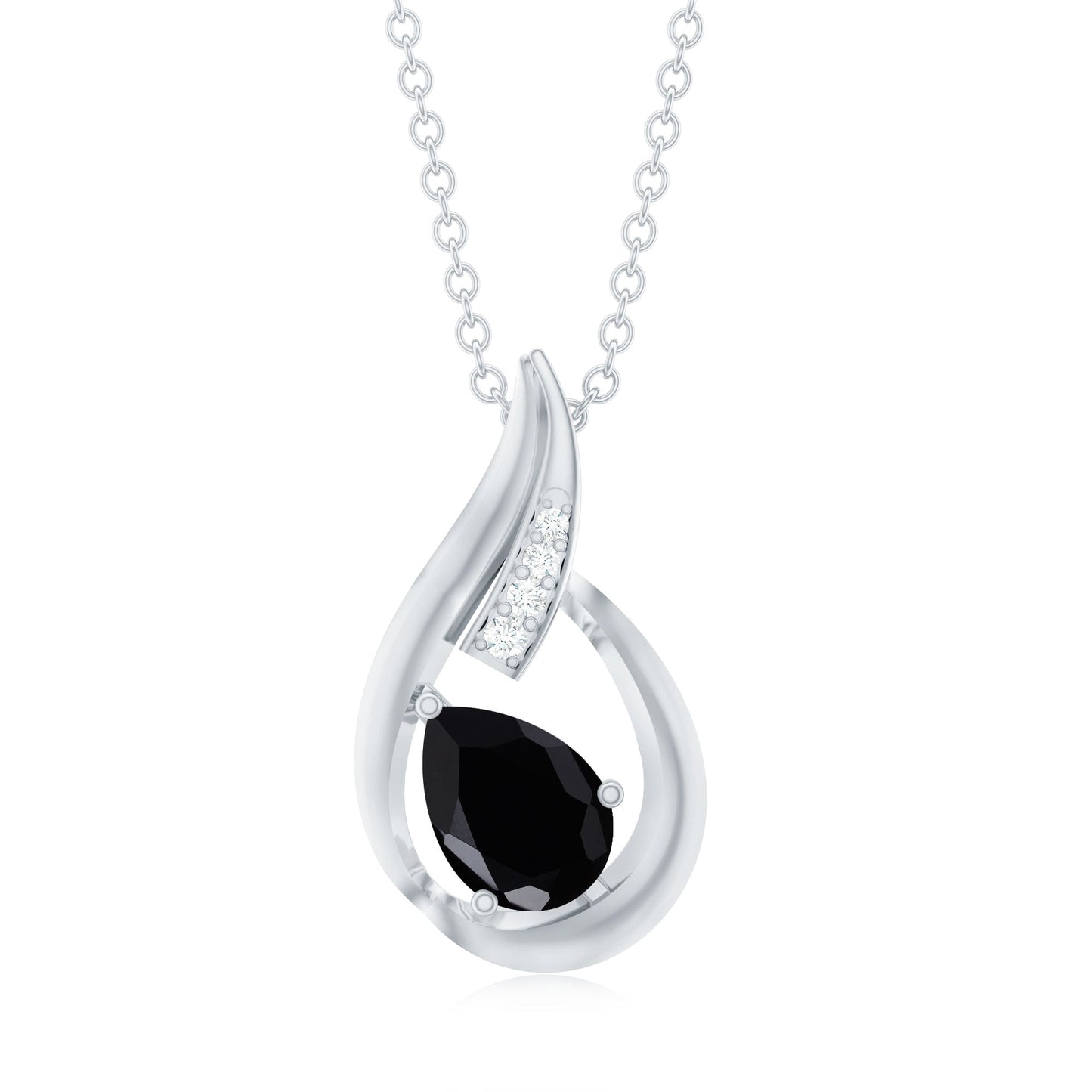 Pear Shape Lab Grown Black Diamond Designer Necklace For Women
