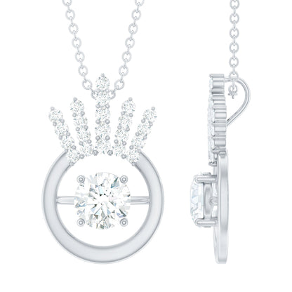 Designer Lab Grown Diamond Crown Necklace