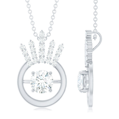 Designer Lab Grown Diamond Crown Necklace
