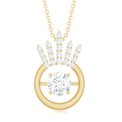 Designer Lab Grown Diamond Crown Necklace