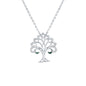 Certified Cubic Zirconia Tree of Life Necklace in Sterling Silver