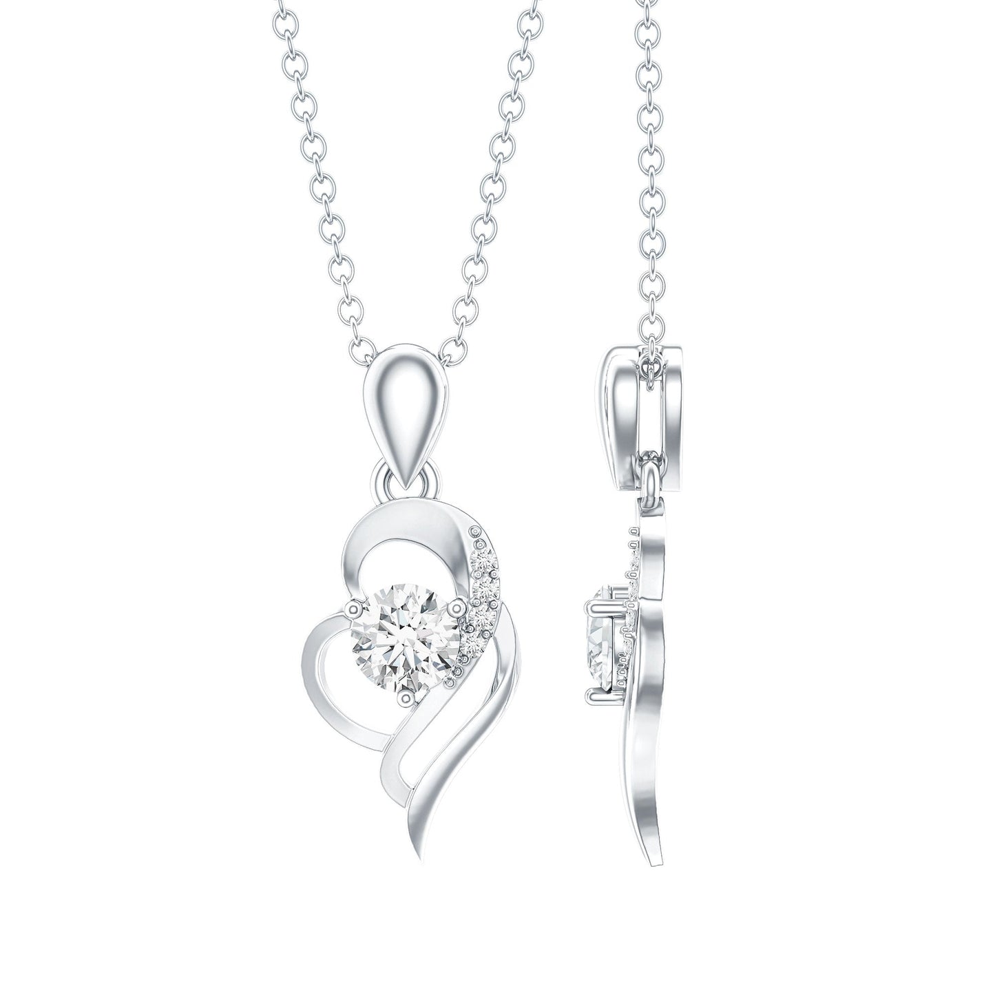 Heart Necklace with Lab Grown Diamond