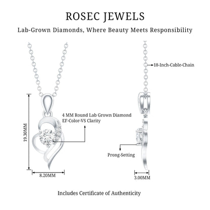 Heart Necklace with Lab Grown Diamond