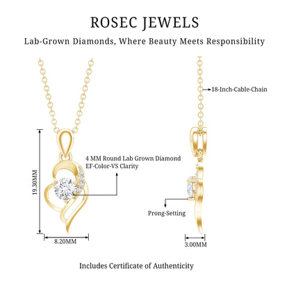 Heart Necklace with Lab Grown Diamond