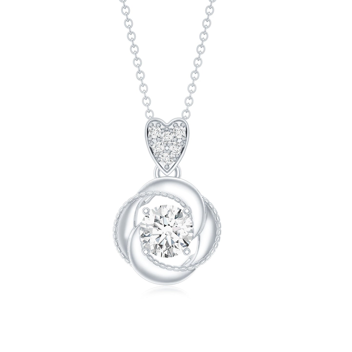 Lab Grown Diamond Swirl Pendant Necklace
