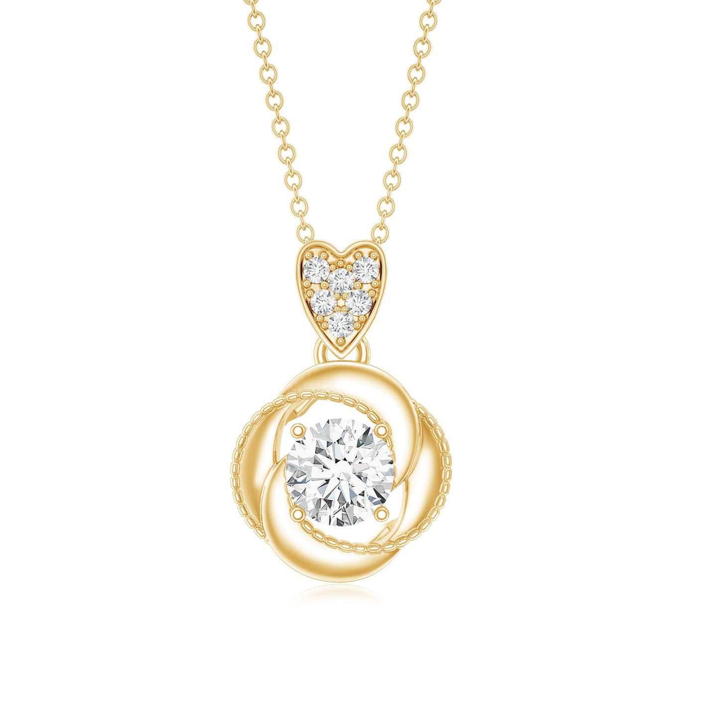 Lab Grown Diamond Swirl Pendant Necklace
