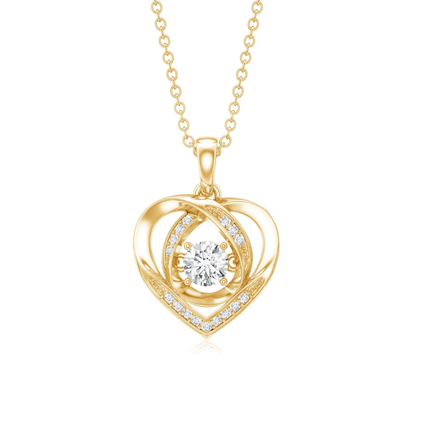 Certified Lab Grown Diamond Heart Pendant Necklace