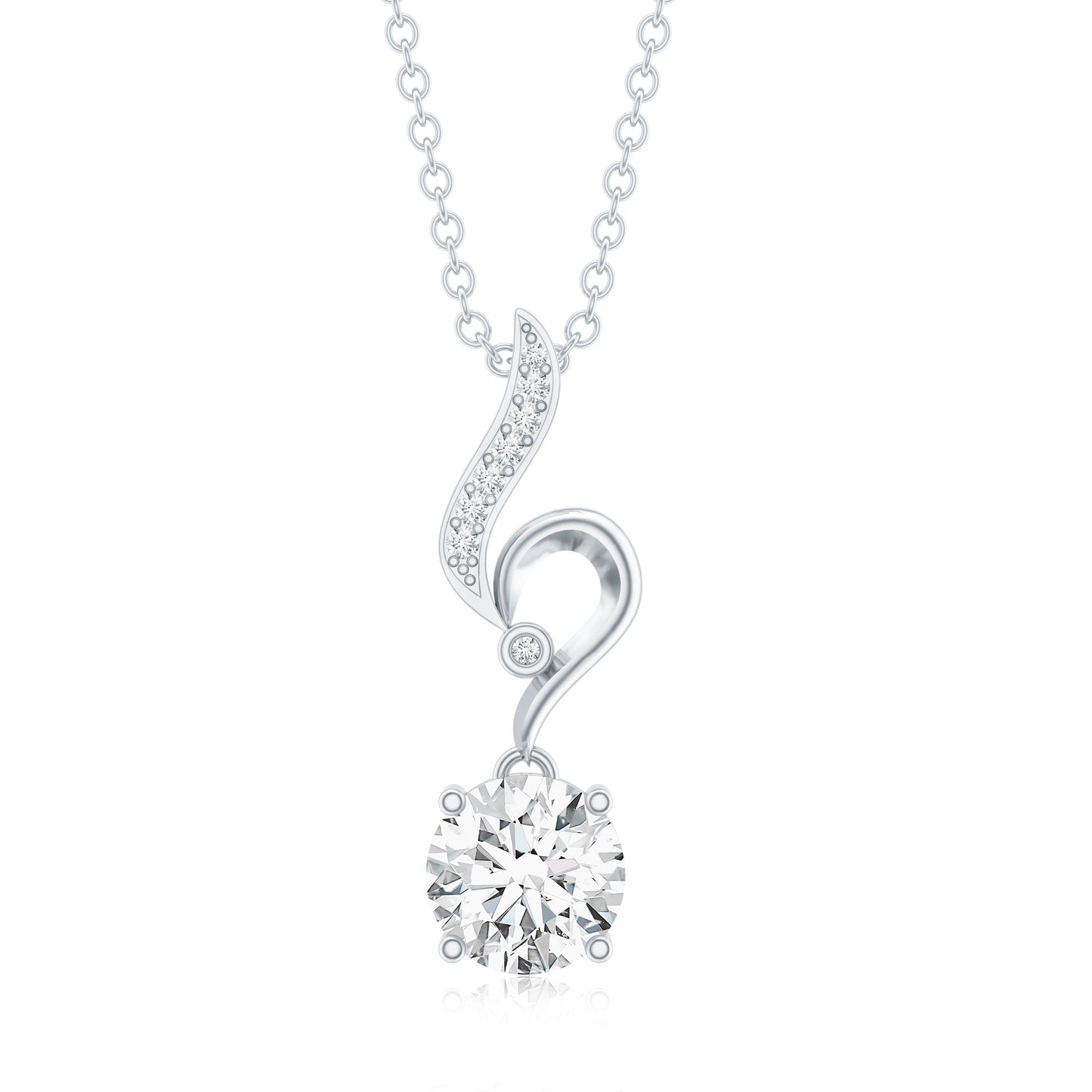 Certified Lab Grown Diamond Solitaire Wedding Necklace