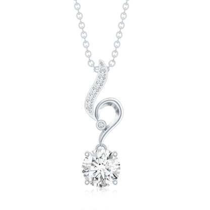 Certified Lab Grown Diamond Solitaire Wedding Necklace
