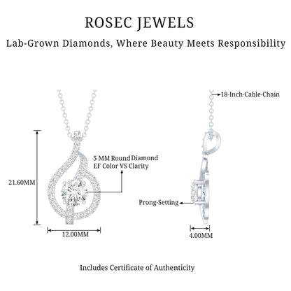 Certified Lab Grown Diamond Leaf Necklace