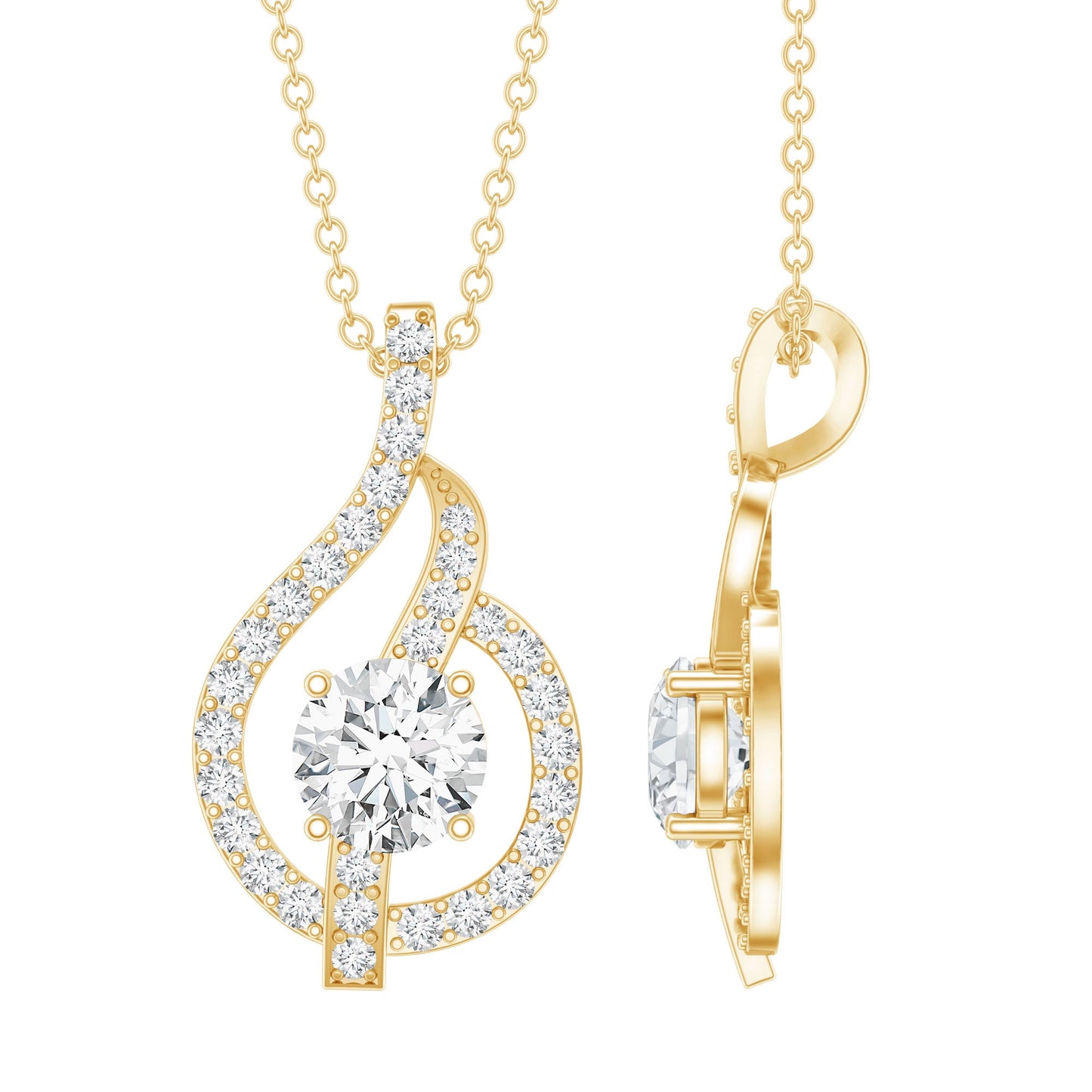 Certified Lab Grown Diamond Leaf Necklace