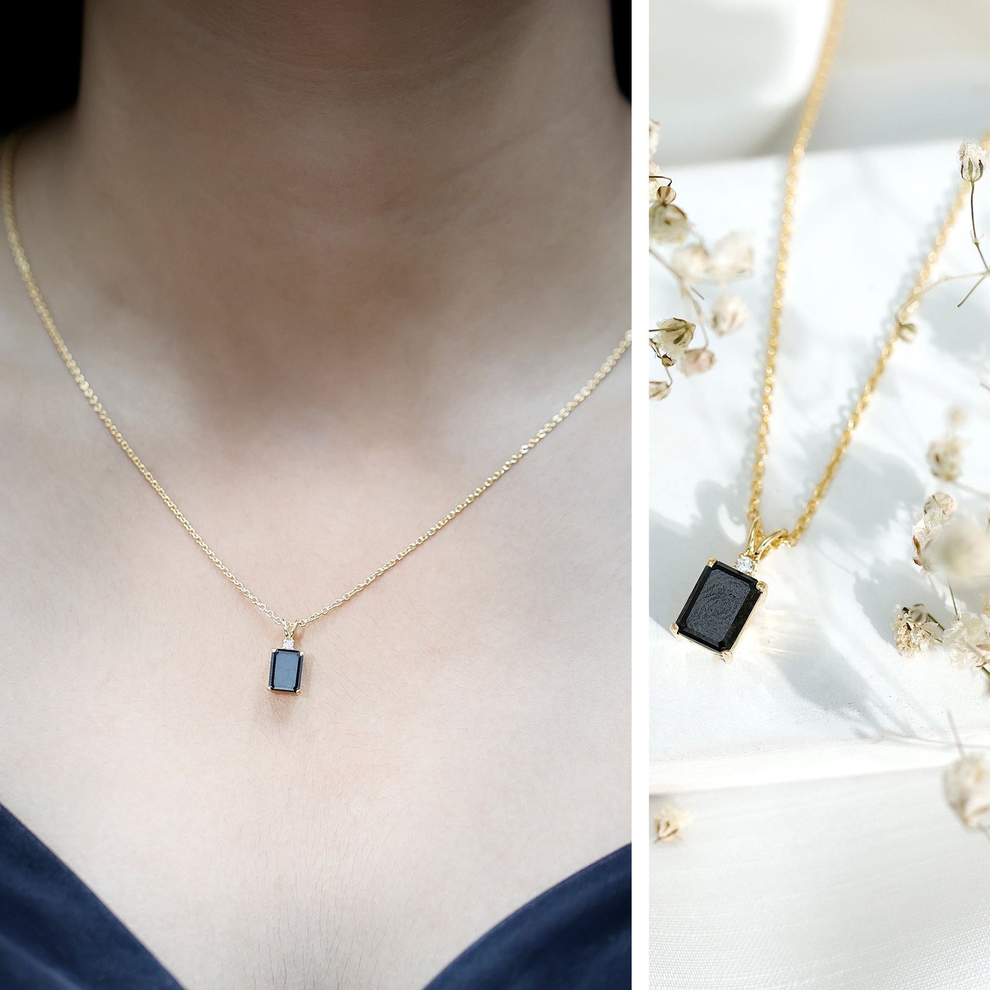 Genuine 1.68 Carat Black Diamond Solitaire Necklace for Women