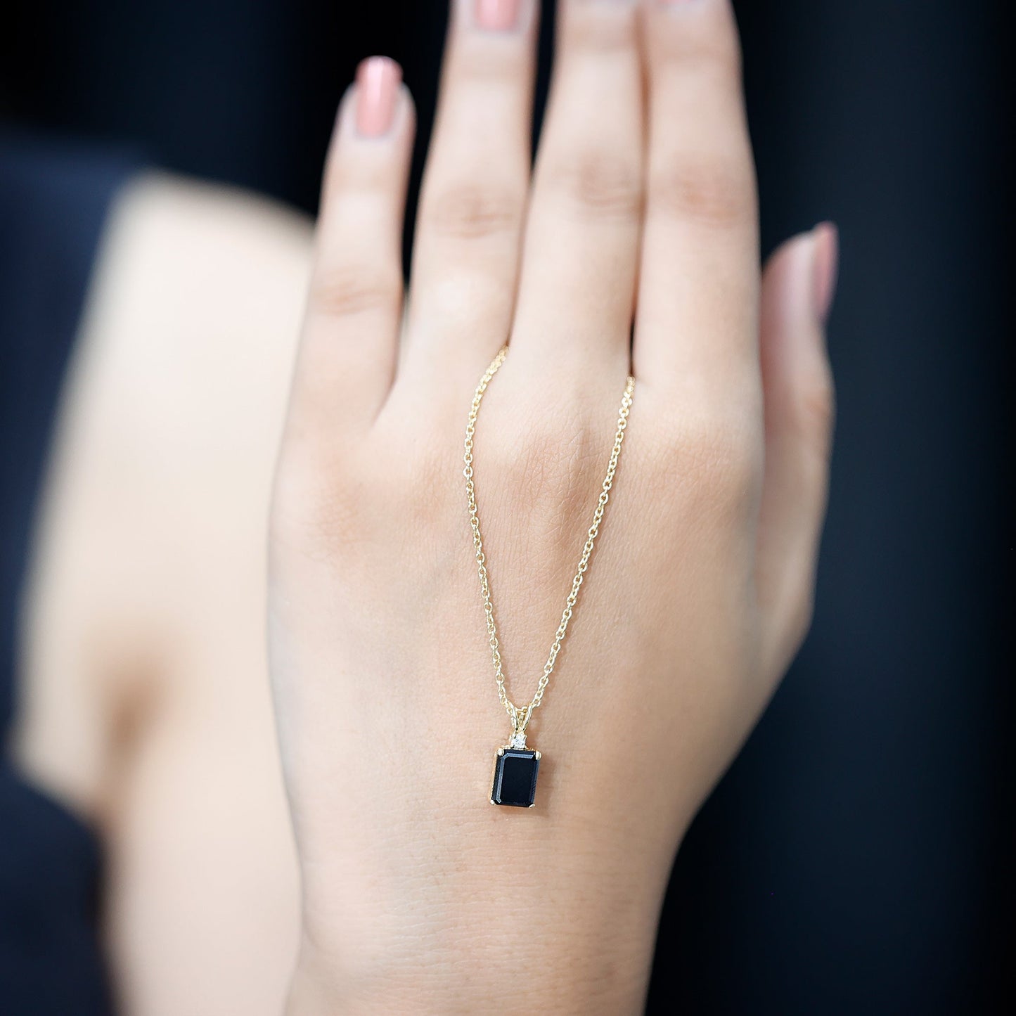 Genuine 1.68 Carat Black Diamond Solitaire Necklace for Women