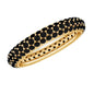 Certified Lab Grown Black Diamond 3 Row Eternity Band Ring