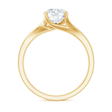 Certified Solitaire Moissanite Bypass Engagement Ring