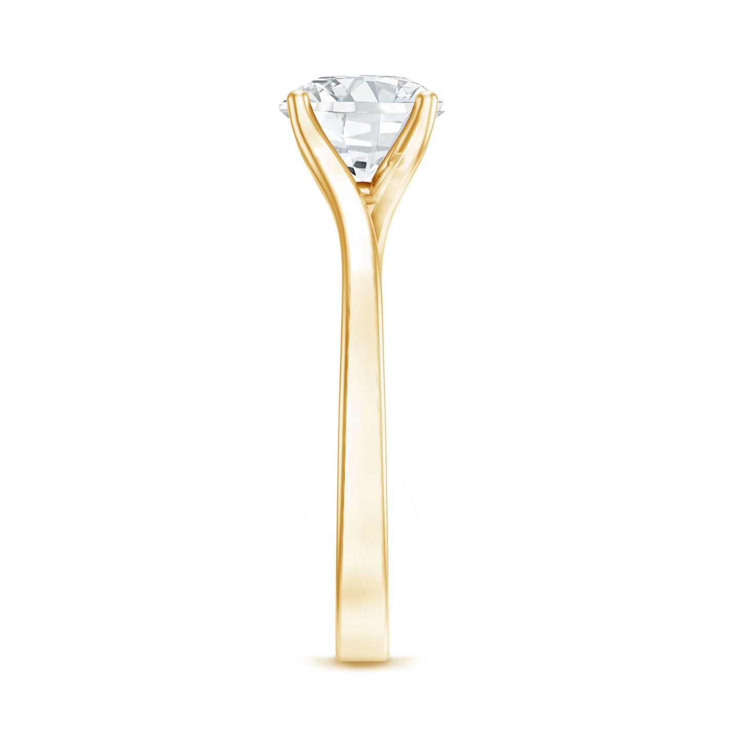 Certified Solitaire Moissanite Bypass Engagement Ring