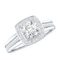 Classic Moissanite Halo Engagement Ring with Certificate
