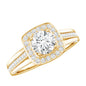 Classic Moissanite Halo Engagement Ring with Certificate