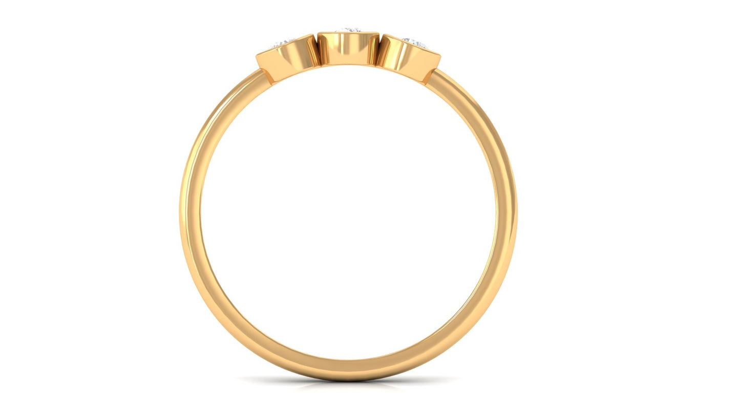 Natural Diamond 3 Stone Promise Ring with Certificate