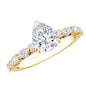 Solitaire Moissanite Teardrop Engagement Ring with Surprise Band