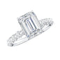 Octagon Moissanite Solitaire Engagement Ring with Side Stones