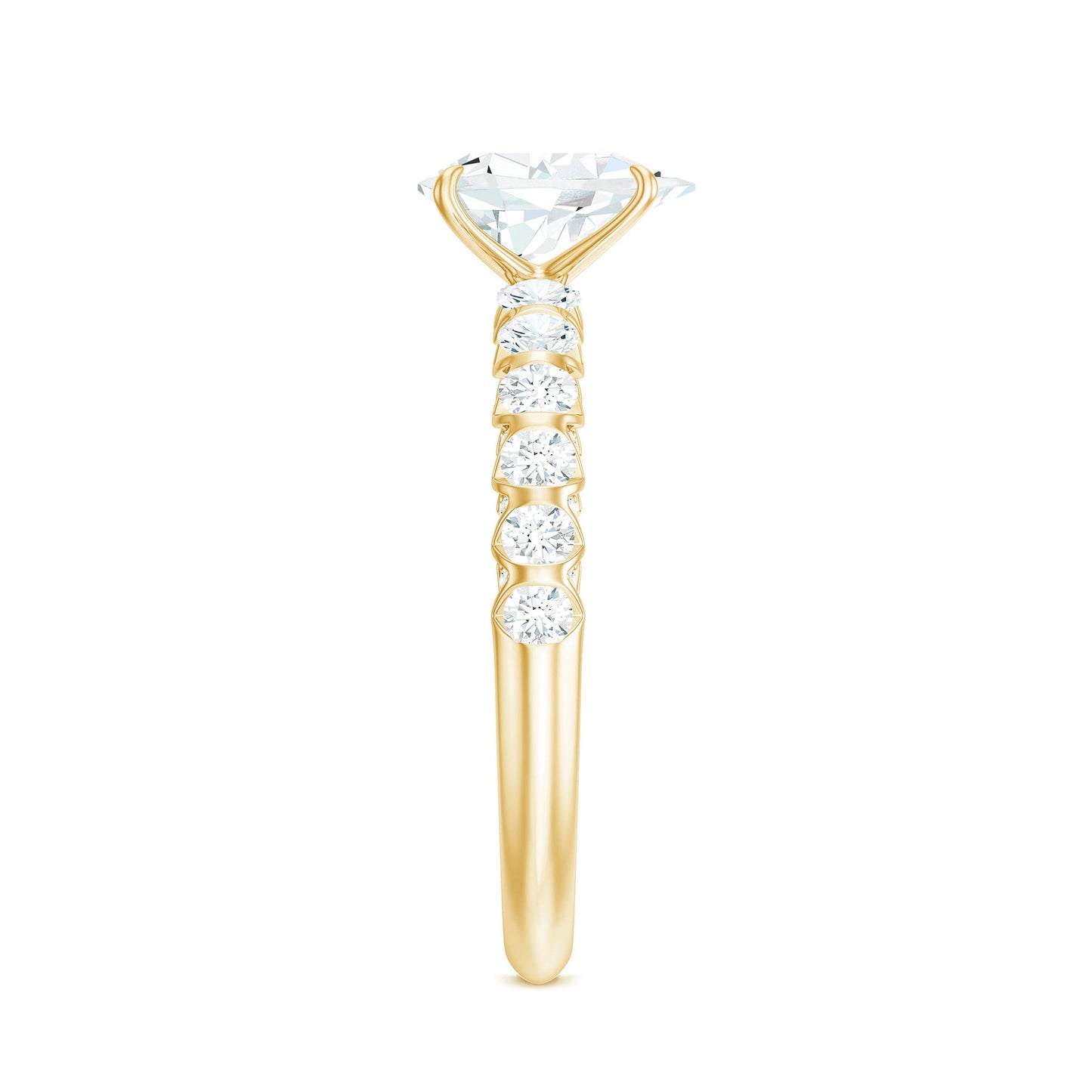 Pear Shaped Moissanite Solitaire Engagement Ring