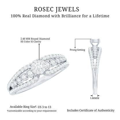 Diamond Designer Engagement Ring with Side Stones