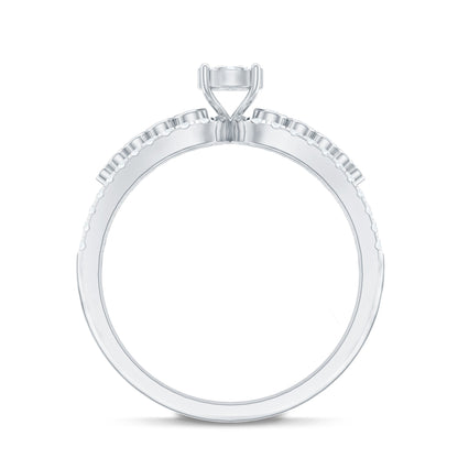 Diamond Designer Engagement Ring with Side Stones