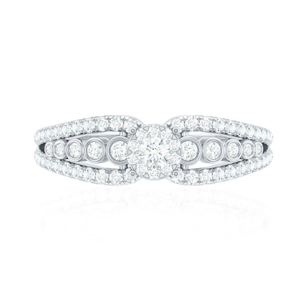 Diamond Designer Engagement Ring with Side Stones