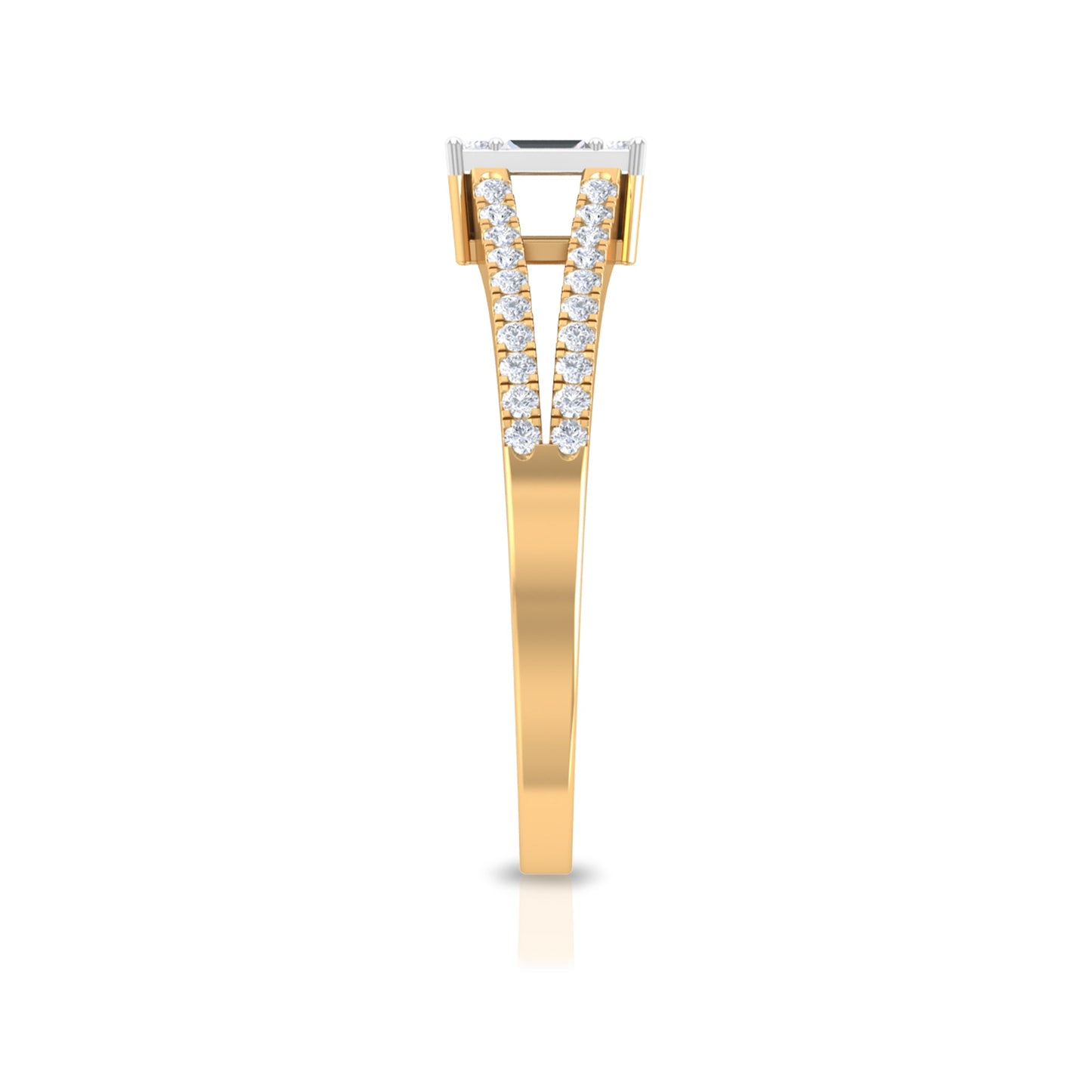Split Shank Diamond Engagement Ring in Illusion Setting
