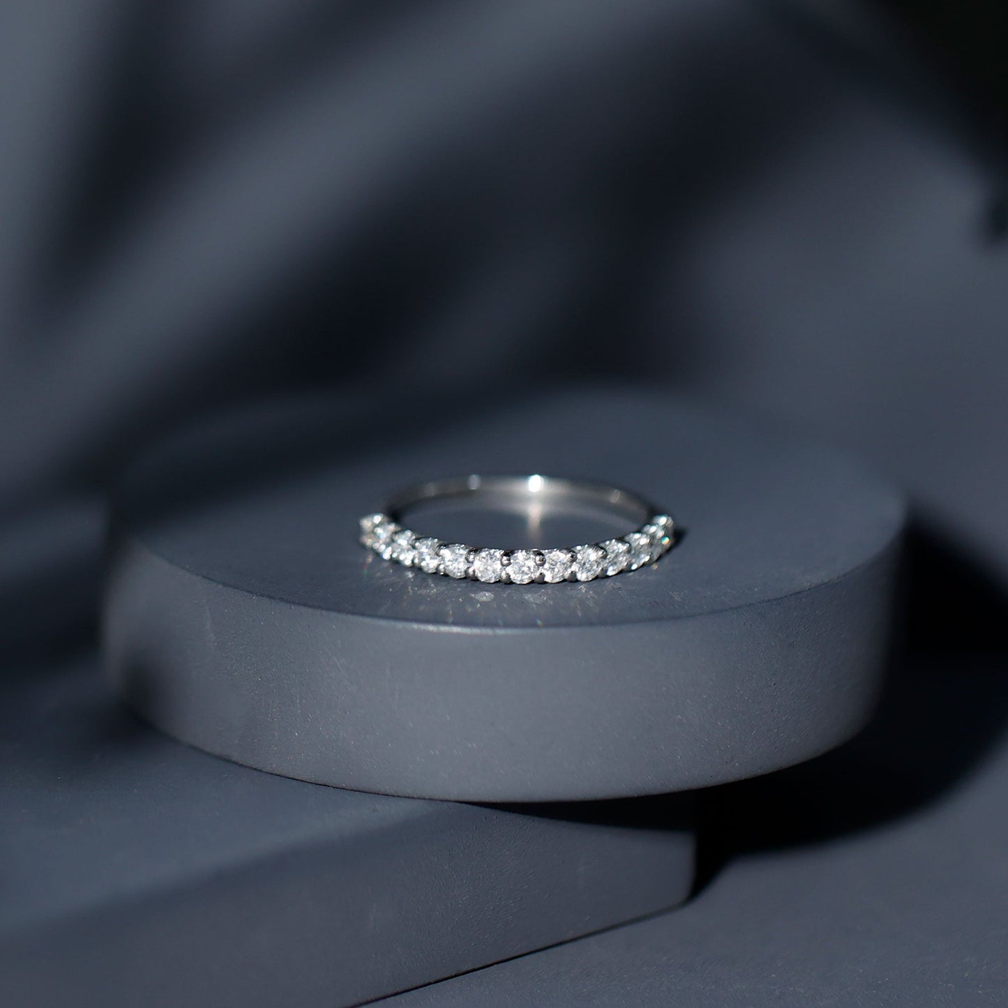 Round Cut Diamond Stackable Eternity Band