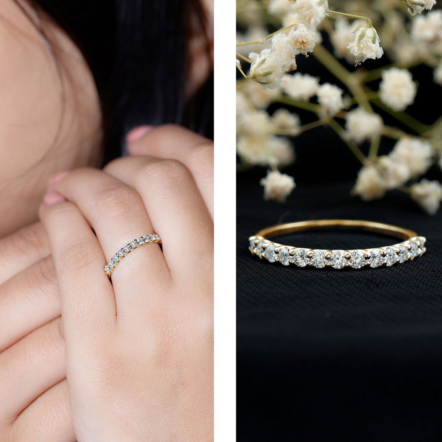 Round Cut Diamond Stackable Eternity Band