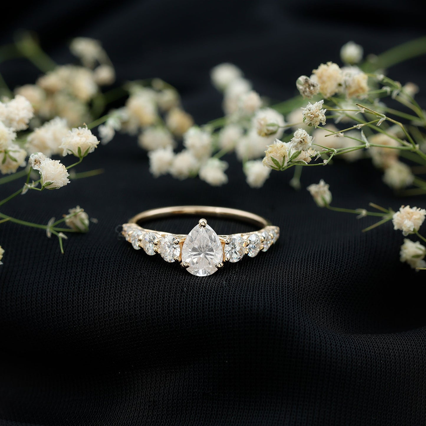 Perfect Pear Engagement Ring with Moissanite