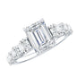 1.8 Carat Emerald Cut Moissanite Side Stone Engagement Ring with Certificate