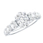 1.2 Carat Oval Cut Moissanite Side Stone Engagement Ring