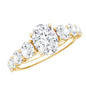 1.2 Carat Oval Cut Moissanite Side Stone Engagement Ring